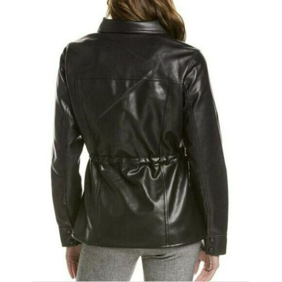 BLANK NYC Black Faux Leather Drawstring Jacket Size XL NWT BlankNyc - Picture 2 of 7